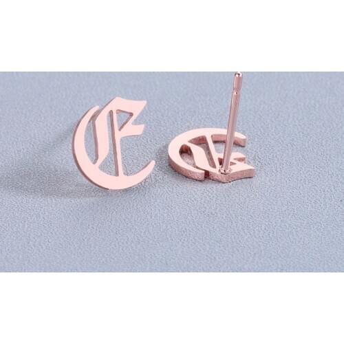 Chandler Tiny Small Stainless Steel Earring For Women Men Minimalist Retro Old Letter O Stud Earring Party Gifts Jewelry Factory