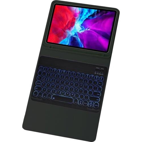 Fashion Retro round keys Backlight keyboard For iPad Pro 11 Air 4 Air4 10.9 inch Case Magnetic Smart Stand cover Funda+ Pen slot