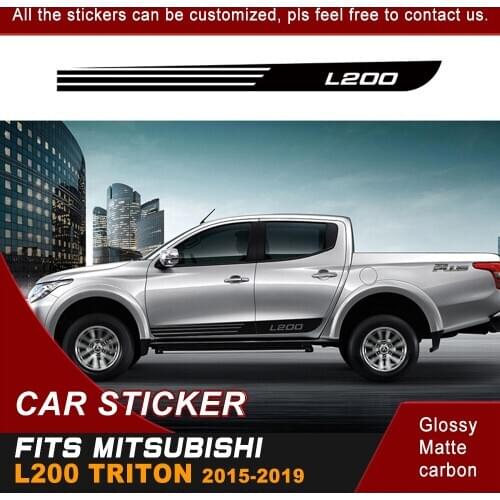 Fit for mitsubishi l200 triton 2015 2016 2017 2018 car decals shark side door body 4x4 styling graphic vinyl car stickers custom