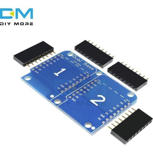 NodeMCU ESP8266 For Arduino For Wemos D1 Mini Shield Module Double Socket Dual Base Shield For NodeMCU ESP8266 Expansion Board