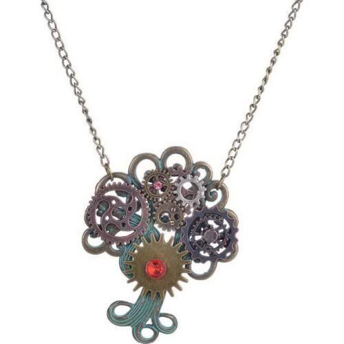 New Sale Pretty Gears Tree Women`s Vintage Steampunk Pendant Necklace