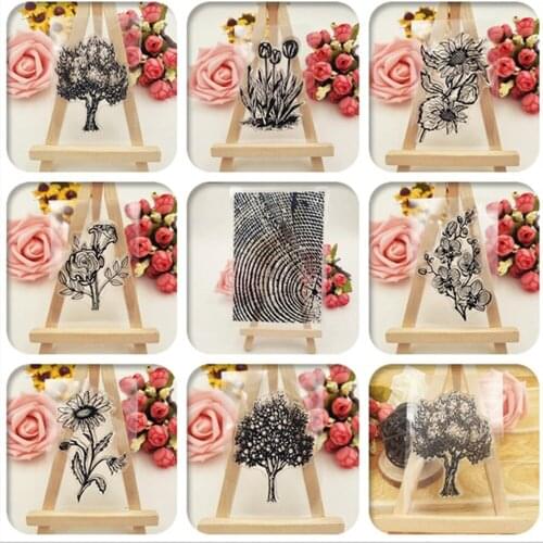 NEW 6.2*9cm spring flowers Transparent Silicone Rubber Clear Stamps cartoon for Scrapbooking/DIY Easter wedding album