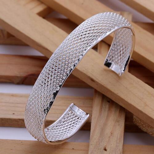 New simple high quality silver color jewelry fashion classic refined luxury women Small packet side net bracelet