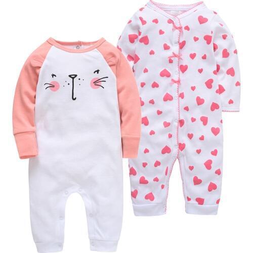 Baby clothes 2pcs/lot body Jumpsuit Baby Girl Clothes Full Sleeve Cotton Cartoon Print Overalls