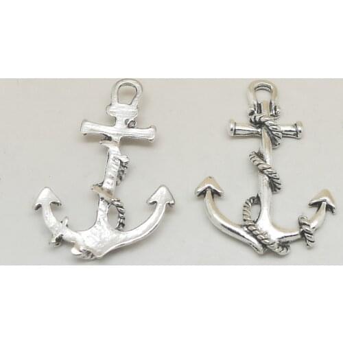 Wholesale 3pcs/Lot 38x27MM DIY Vintage Anchor Charms For Necklace Bracelet Earring Keychain Antique Alloy Jewelry Accessories