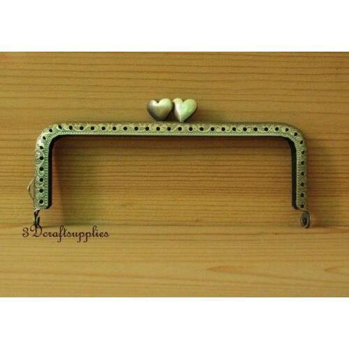 Bag purse frame metal frame sewing frame clasp 12.5cm x 5cm anti brass P100