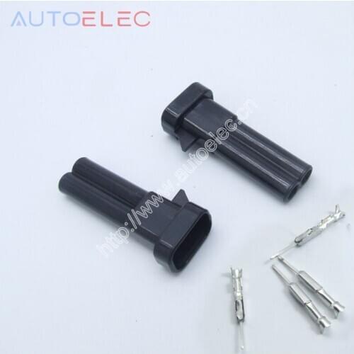 10kit 2P Male Delphi Mini Fuel Injector Connectors Plugs automotive waterproof connector with terminal Clips Quick Disconnect