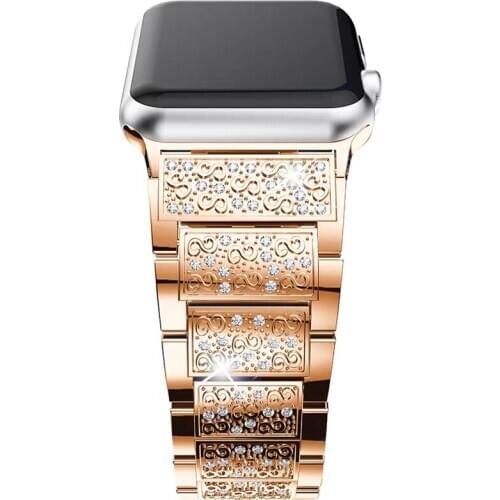 Women Diamond Strap for Apple Watch Band 38/42mm iWatch stainless steel bracelet bands for Apple watch series 6/SE/5/4/3 44/40mm