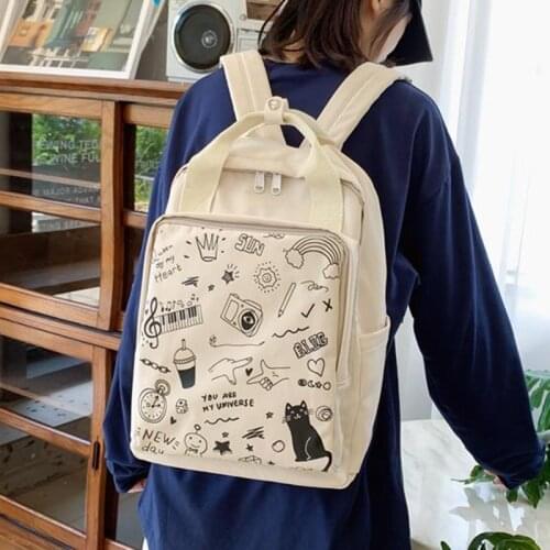 Fashion Graffiti Women backpack high school college students schoolbag Trend Oxford Female backpack large capacity Girl Mochilas