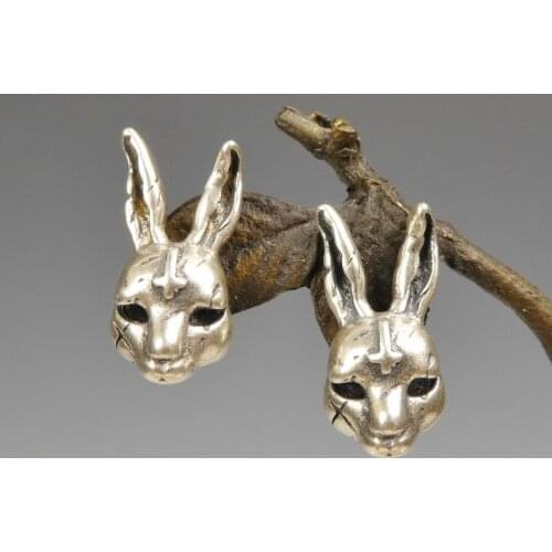 Handmade Solid 925 Sterling Silver Scar Bunny Rabbit Inverted Cross Stud Post Earrings A4690