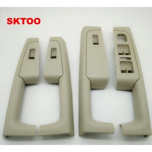 SKTOO 4pcs Beige For Skoda Superb Inner door handle armrest switch box inside door glove