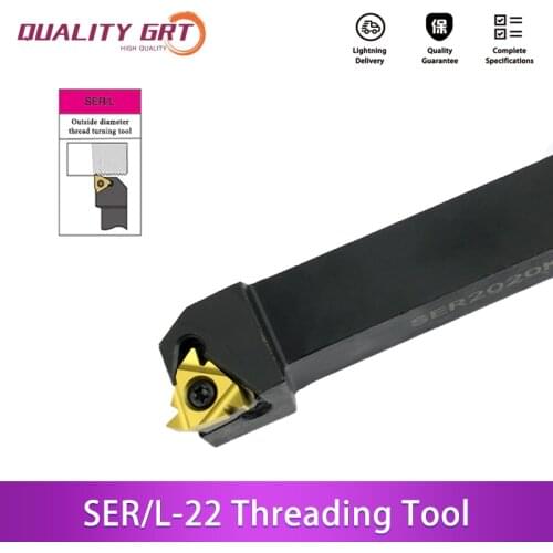 Q.Grt SER/L2020K22 SER/L2020M22 SER/L3232P22 External Thread Turning Tools Lathe Cutter 16ER Carbide inserts CNC tool