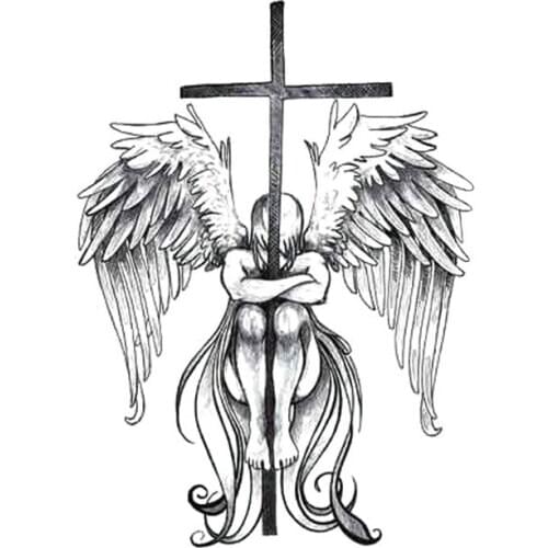 Wholesale New Waterproof Temporary Tattoo Tiger Wolf Bear Wild Fallen Angel Skeleton Animal LC 21cm Cartoon Body Tattoo 1000pcs