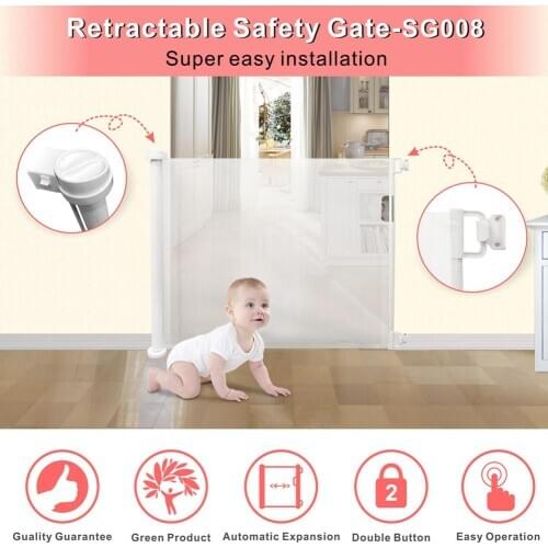 Retractable Baby Safety Gate Pet Fence Dog Fence Gate For Indoor And Outdoor Safe Dog Gate Enclosure Pet Supplies Baby Gate