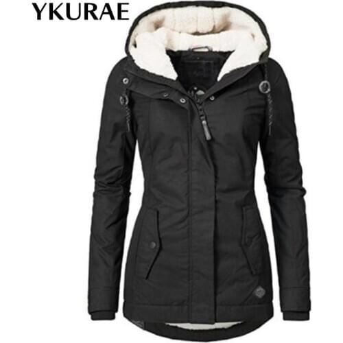 Women Jackets Fleece Winter Coats Womens Cotton Clothes Casual Snow Wear Fur Coat Hooded Motorcycle Jacket Brand Clothing FL093