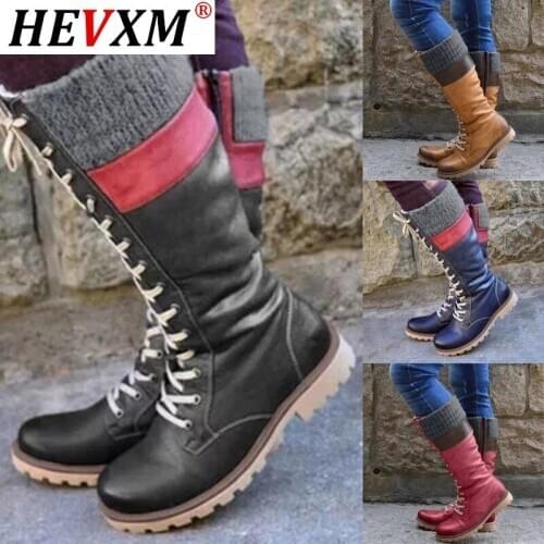 Womens Leisure Lace-Up Sock Shoes Leather Winter Warm Fur Shoes Fashion Mixed Colors Low Heel Boots Large Size Fur Boots Shoes