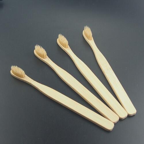 DR.PERFECT Free Shipping 6 Pieces/ lot Extra Soft Bristle Natural Beige Bamboo Toothbrush