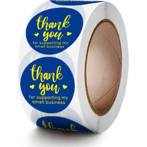 100-500pcs Blue Stickers Thank You Wedding Etiquetas labels for Party Favors Decoration Envelope Seals Stationery Stickers