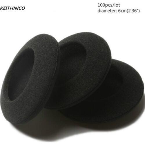 100Pcs 6CM Foam Earbud Ear tips Ear pads Replacement Sponge Covers For Headphone Headset Earphone MP3 MP4 Size Of 6-6.5CM