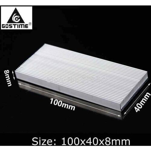 2 PCS Gdstime 100mm*40mm*8mm Aluminum Heatsink Cooling Fin for LED, Power IC Transistor,Electronic Components