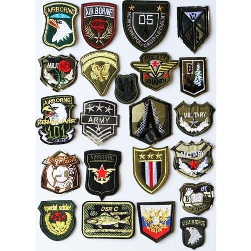 2 Pcs US Marine Corps Medal icon Embroidered Iron on Patches for Clothing DIY Stripes Clothes Patchwork Stickers Custom Badges