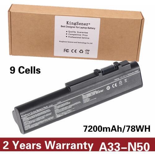 KingSener Korea Cell New A33-N50 Laptop Battery for ASUS N50 N50VN N50V N50VC N51V N51A N51S A32-N50 A32-N50 11.1V 7200mAh/78WH
