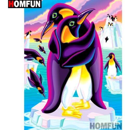 HOMFUN Full Square/Round Drill 5D DIY Diamond Painting "Cartoon penguin" Embroidery Cross Stitch 5D Home Decor Gift A14774
