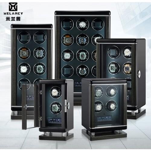 MELANCY Automatic Watch Winder Luxury Watch Storage Box Touch Control and Interior Backlight Watches Box Safe with Fingerprint