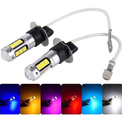 H3 led yellow led H1 h27 880 881 Automobiles Car Lights auto Fog bulbs 30SMD 4014 White Yellow ice tape 12v h3 led pink