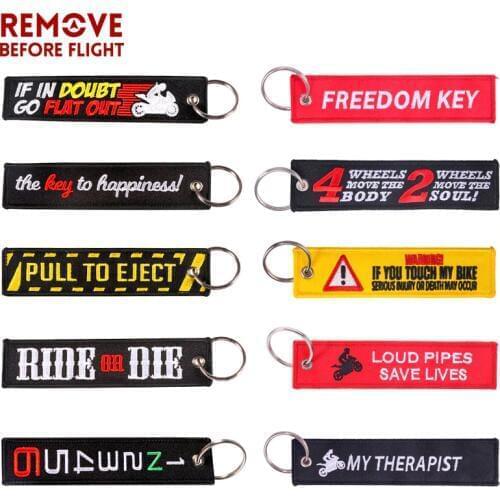 Car Keychain Embroidery Loud pipes SAVE LIVES Customzied llavero coche key ring Black key holder Tags For Motorcycles Cars Gift