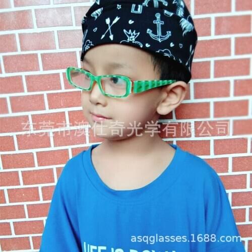 Big Square Rim Green Printed Anti-Blue Light Kids Eyewear Eye Protection Optical Photo Frame Primary School Student Reading