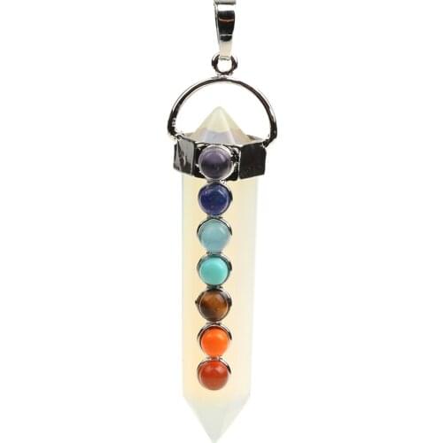 7 Rhinestone Beads Crystal Hexagon Pointed Pendant for Necklace Jewelry