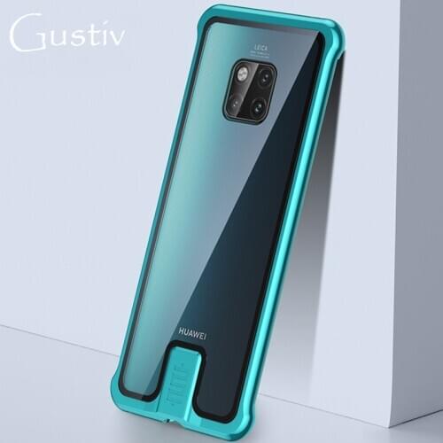Metal Case Bumper Tempered Glass Phone Case for Huawei P30 Mate 20 30 Nova 5 5t Honor 20 20s Pro Shockproof Back Cover