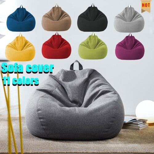 100X120cm Sofas Cover puff Gigante Chairs Without Filler Linen Cloth Lounger Seat Bean Bag Pouf Tatami Pouf Salon Puff Asiento