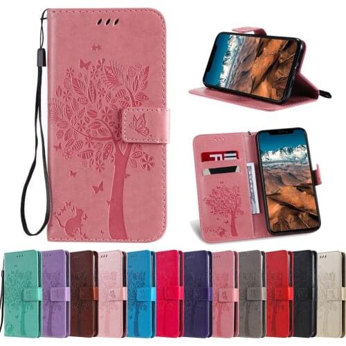 Tree Case Flip Wallet Card Cover for Samsung Galaxy A10E A2 Core A20E M40 M30 M20 M10 J2 J4 Core C9 Pro A7 A9 2018 A750 Cases