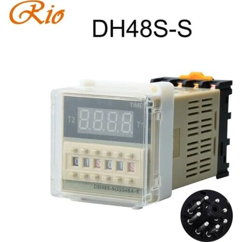 DH48S-S-2Z Digital time relay 8 feet 220V/24V12V two sets of delay contact digital display counter with socket
