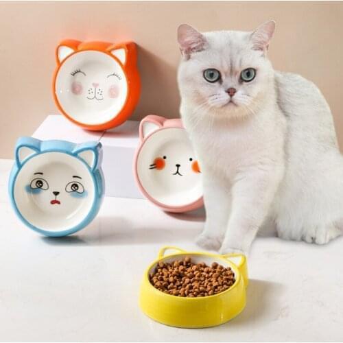 Pet Food Supplies Ceramic Cat Bowl Water Basin Dog Pot Pet Drinking Eat Bowl Round Ceramic Dog Bowl Feeders Pet Supplies