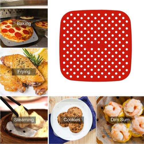 Reusable Air Fryer Liners Anti-stick Pad Replacement High Temperature Resistant Anti Slip Silicone Pad Kitchen Steam Mats