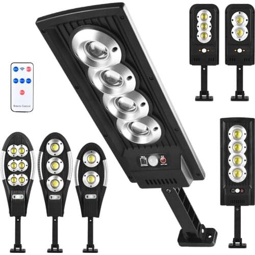 Upgraded Led Solar Light Outdoor Waterproof Lighting Human Sensor Remote Control Wall Lamp Adjustable Angle Garden Street Lamp