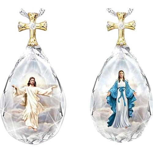 Fashion Crystal Pendant Elegant Jewelry Accessories Gift Christian Necklace