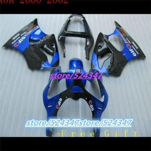 Custom motorcycle three free package ZX6R 01 00 02 For kawasaki NINJA ZX6R blue color is black barca first fairing sections