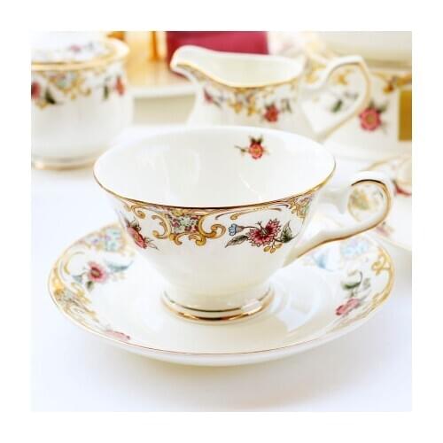 Coffee cup set ceramic European bone porcelain cup afternoon tea cup set flower tea cup Milk Mug