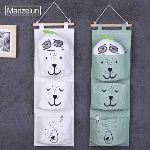 Wall Hanging Bag bear 3 Pocket Hanger Bathroom Baby Hanging Bag 3 Pocket Folding Storage Bag Children Room Pouch Home Decor