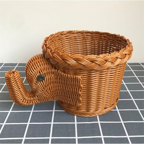 New Creative Elephant Fruit Basket Wicker Basket Food Bread Camping Picnic Basket Vegetable Fruit Storage Baskets Drop Shipping