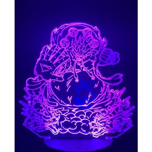 One Piece Monkey D. Luffy Gear Fourth Power 3D Light Anime Luffy Figure Night Light LED Color Change Visual Lamp for Child Gift