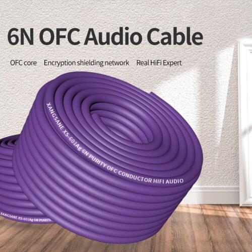 Audiophile Bulk Audio Cables 6N Oxygen-free Copper HiFi RCA / XLR Balanced Line