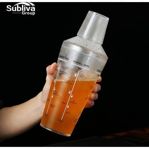 Plastic Martini Cocktail Shaker 700ml Wine Beverage Mixer Wine Shaker Drink Mixer Barware Household bar tools
