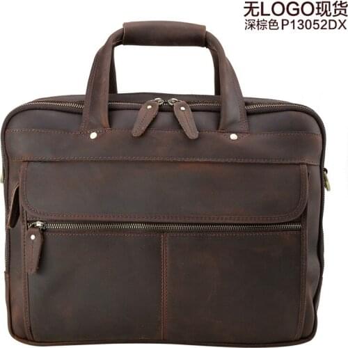 Genuine Leather Computer Business Affairs Briefcase Man Handbag Solid Office Bags For Men Leather Laptop Bag Maletines Hombre
