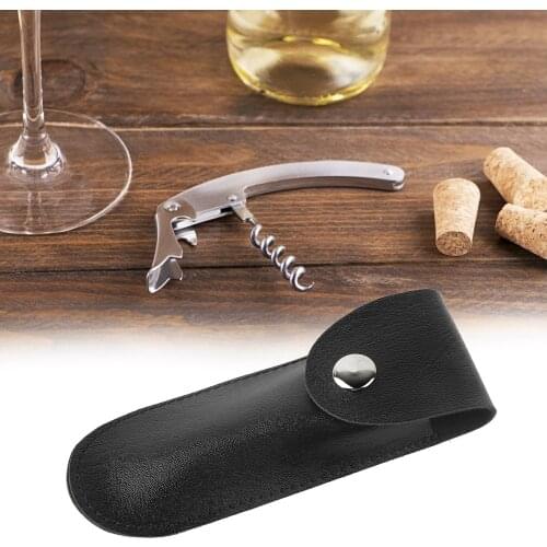 New Bottle Opener Leather Case Small Leather Bag Leather Wine Knife Set Wine Tool PU Bag Wardrobe