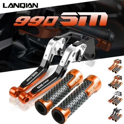 For 990SM Motorcycle Brake Clutch Levers 7/8 22MM Handlebar hand Grips Ends 990 SM 2007 2008 990 SMR SMT 2009-2013 Parts